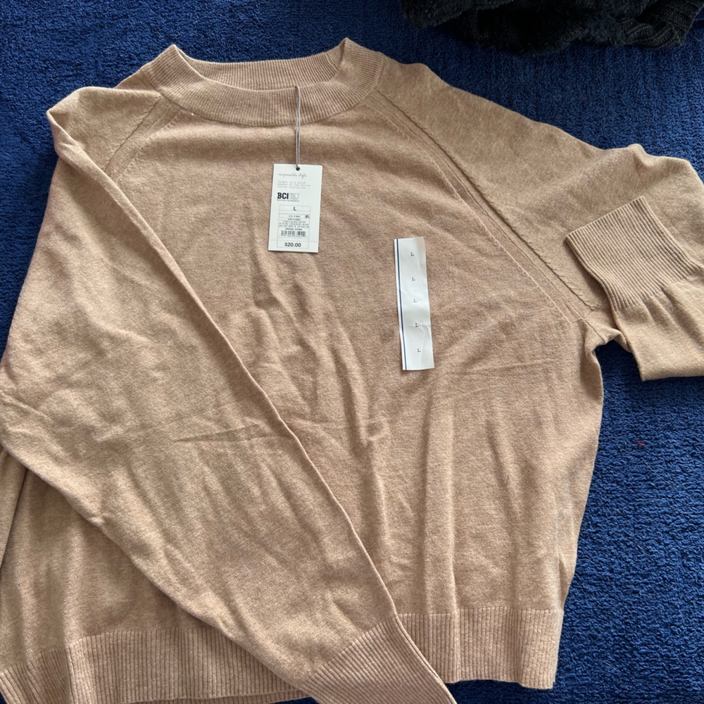 A New Day camel fitted sweater size large, new with tags.